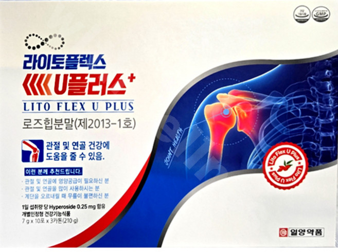 일양약품 라이토플렉스 유플러스 로즈힙분말 관절 연골 건강기능식품, 30개, 30