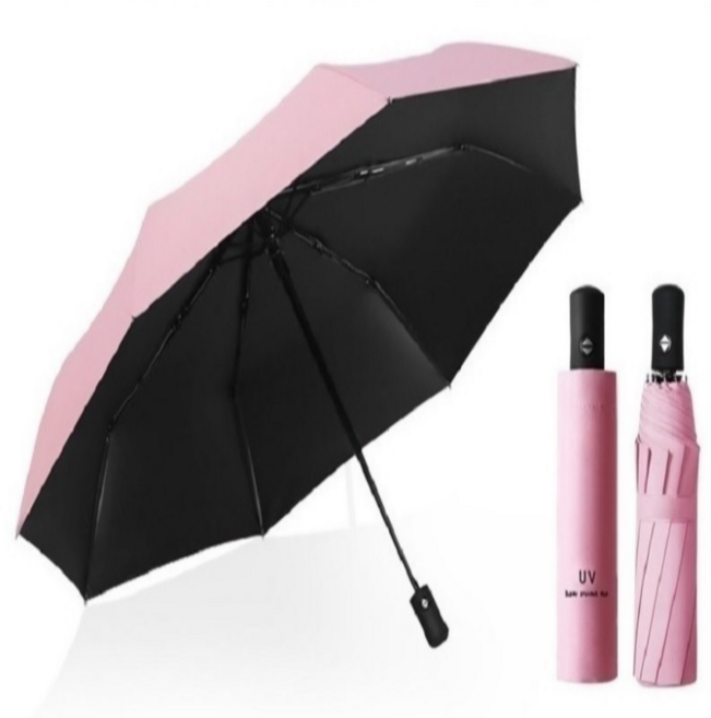 행복한쇼핑몰 UV 99.9% 자외선(UV) 튼튼한 3단 원터치 경량 자동 우산 + 커버포함