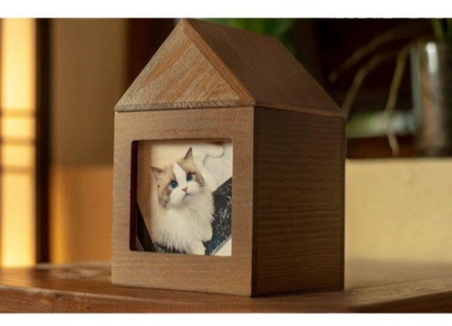 반려견스톤보관함 고양이 강아지 메모리얼 액자 원목 장례, 1개