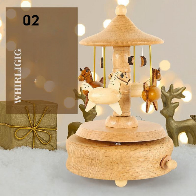 오르골 원목 회전 기차 우드 오르골-옵션01, 02