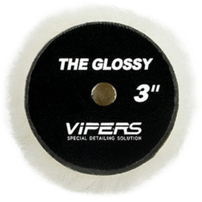 바이퍼스 더글로시 싱글 전용 자동차 양모 광택패드, 3인치 23mm, 더 글로시