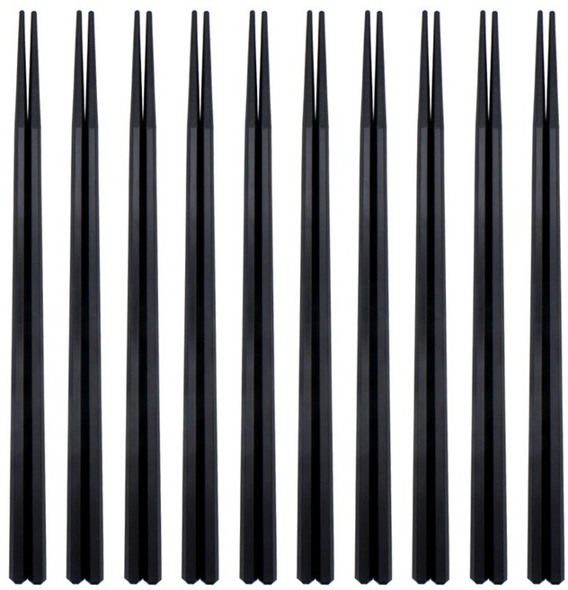 키친왕 PBT 파스텔 항균 젓가락, 블랙, 10개