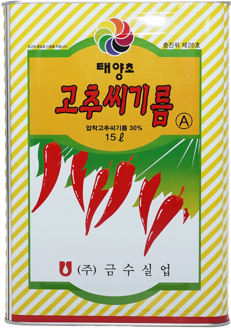 금수 프리미엄 태양초 고추씨기름A CAN, 1개, 15L