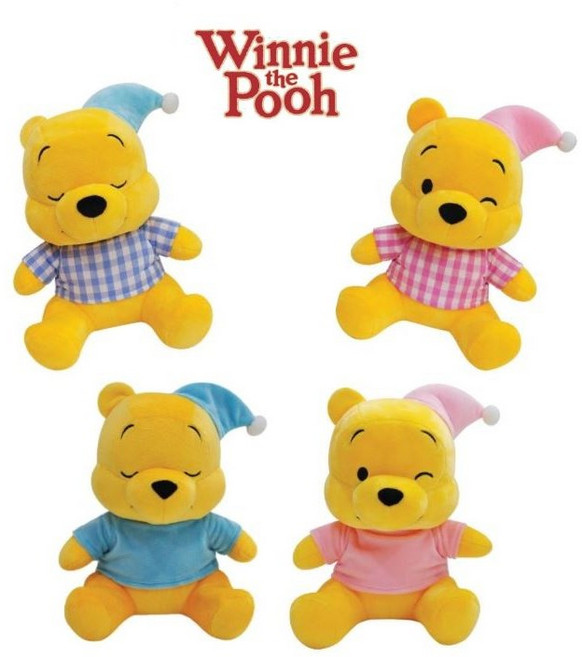 정품 디즈니 파자마 푸우 봉제인형 25CM, 1.파자마 체크 블루