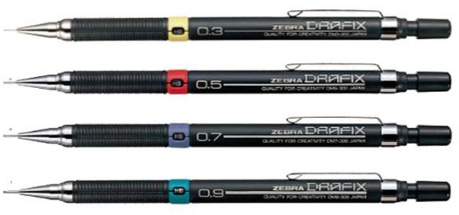 제브라 드라픽스 샤프(0.3 0.5 0.7 0.9mm), 1개, 0.5mm