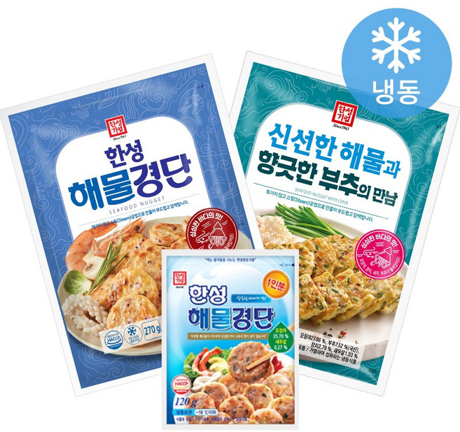 한성 해물경단 + 한성 해물부추만남 + 사은품 증정, 1.08kg, 1세트, 해물경단(270x2)+해물부추(270x2)총4봉