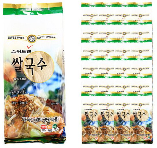 스위트웰 쌀국수 10부터 12mm 250g 한박스 (250g x 24ea)