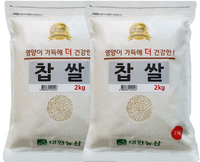 대한농산 국산 찹쌀 4kg (2kgx2봉), 2kg, 2개