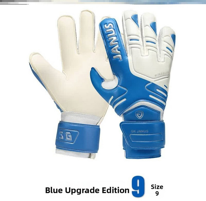 남성용 프로페셔널 축구 골키퍼 장갑 훈련용 미끄럼 방지 클래식 내마모성 라텍스 손목 보호 기능, 프리 사이즈, 12 성인용 블루 사이즈 9 체중 65 85kg 핑거