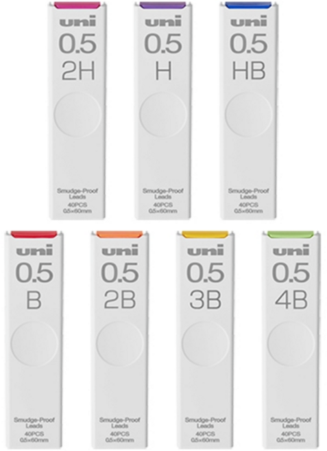 UNI 유니 샤프심 세트, 0.5(2H) 10개
