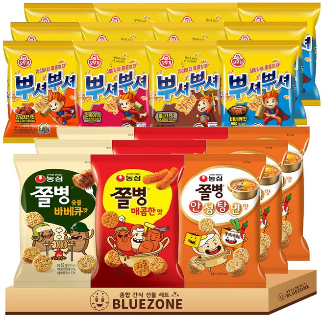 블루존 오뚜기 농심 라면 스낵7종 21개입, 1세트, 1.803kg