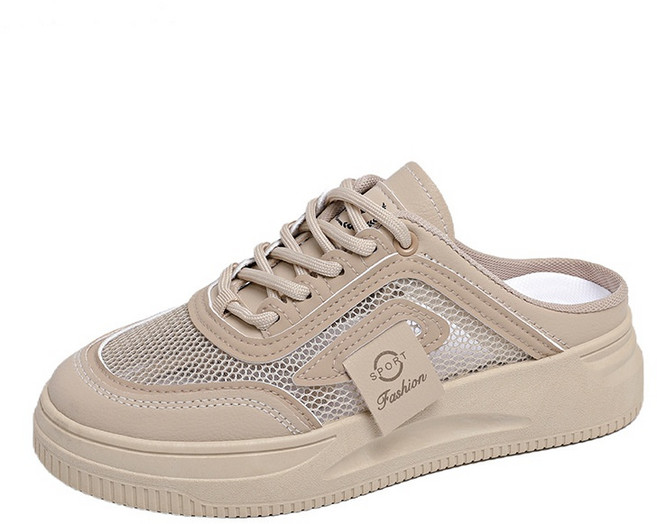 26SS 여성 앞막힌 뮬 슬리퍼 - 화이트 통풍 슬리퍼 데일리 캐주얼화 간호화 근무화 발편한 신발