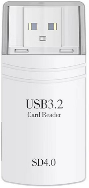 【讀卡機】SD/TF雙卡雙讀讀卡機 USB3.2/3.0讀卡機 高速讀卡機, USB3.2雙卡同讀白色, 1個, 133-73