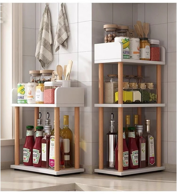 YAPOGI 목제 대용량 양념선반 주방 양념통 선반 주방 양넘동 다용도 선반 정리대 2단3단, 2단, 흰색