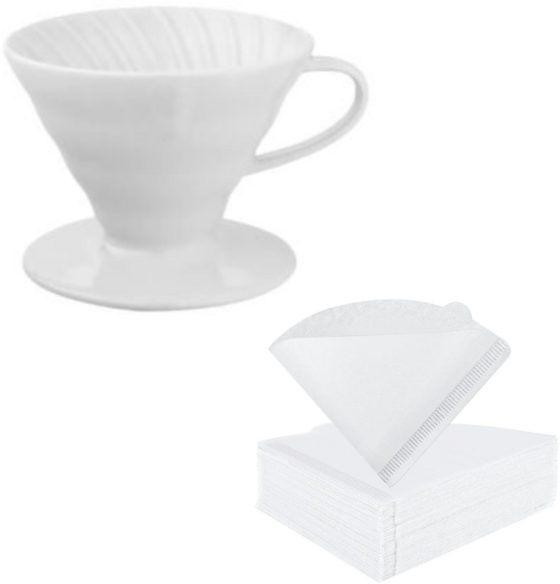 AOHAO 캠핑 휴대용 핸드드립 커피 세트 10pcs 세트 V60 홈카페, 2PCS(드리퍼+필터200매), 1개, 250ml