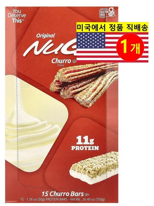 NuGo Nutrition 운동 전 후 오리지널 프로틴 바 15개입 750g 1개 - 쿠팡