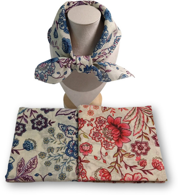 땡스조이 국산 여성손수건 아사 면100% 손수건스카프 2개 4개 큰사이즈