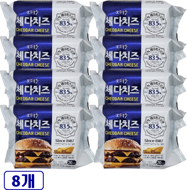 동원 소와나무 체다슬라이스치즈 (오직 체다치즈로만 83.5%) (20매), 360g, 8개