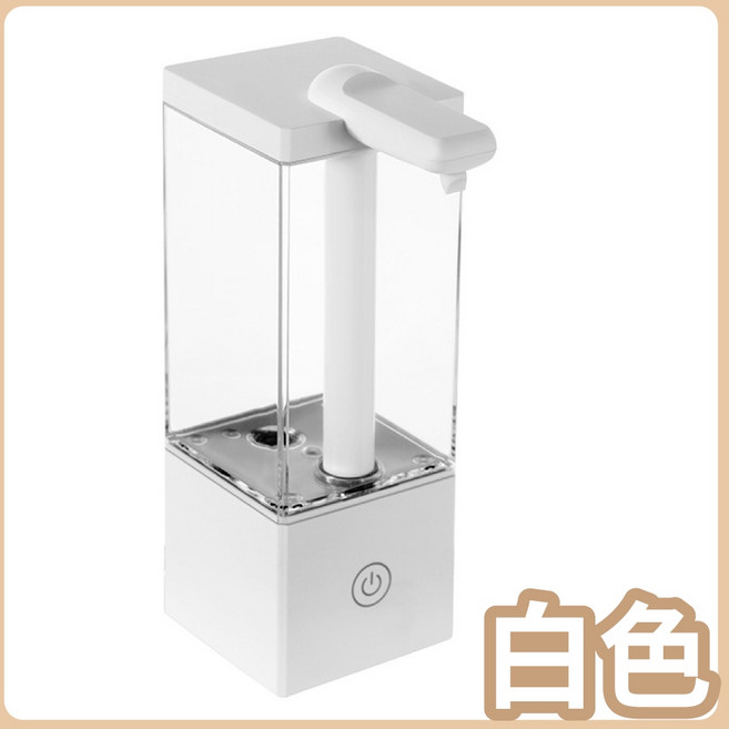 自動感應給皂機 IPX5防水 Type-C充電 490mL大容量 廚房浴室適用, 1個, 升級防水智能凝膠款,方形-白色-大號, 白色