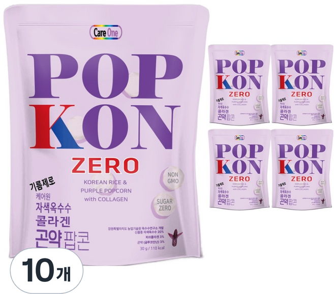 케어원 기름제로 자색옥수수 콜라겐 곤약팝콘, 30g, 10개