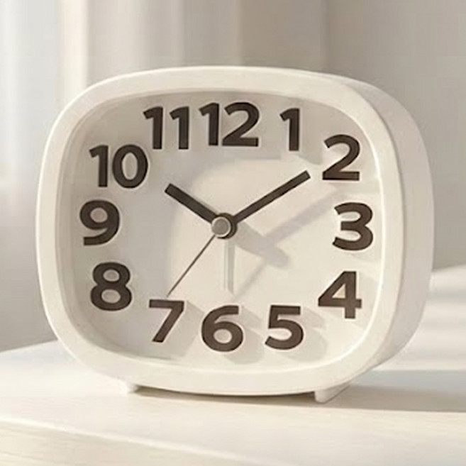 에브엘라 탁상 알람 시계, 사각형화이트