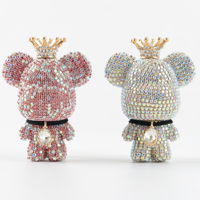 JK 큐빅 베어브릭[1세트] 차량용 방향제, 큐빅세트(핑크+블랙), 블랙체리, 리필킷1팩(향3개)