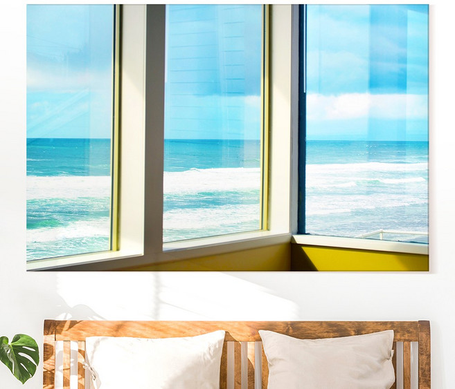 바다사진 물그림 바다액자 물사진 물멍 카페 감성 해변 창문 인테리어 캔버스 액자, 08.창문속바다