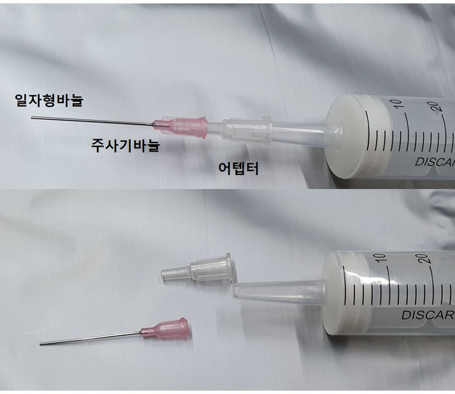 공업용 주사기 오일충전 잉크충전 오일 주입 흡입기 공업용 주사침 대형주사기, 주사바늘 20G+어탭터, 1개