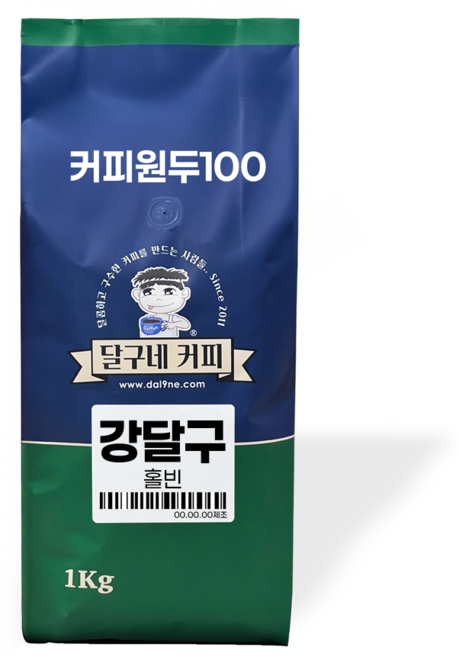달구네커피 강달구네 블렌드 카페라떼 맛집의 비밀 묵직한 바디의 다크 로스팅 원두, 1개, 1kg, 홀빈(분쇄안함)