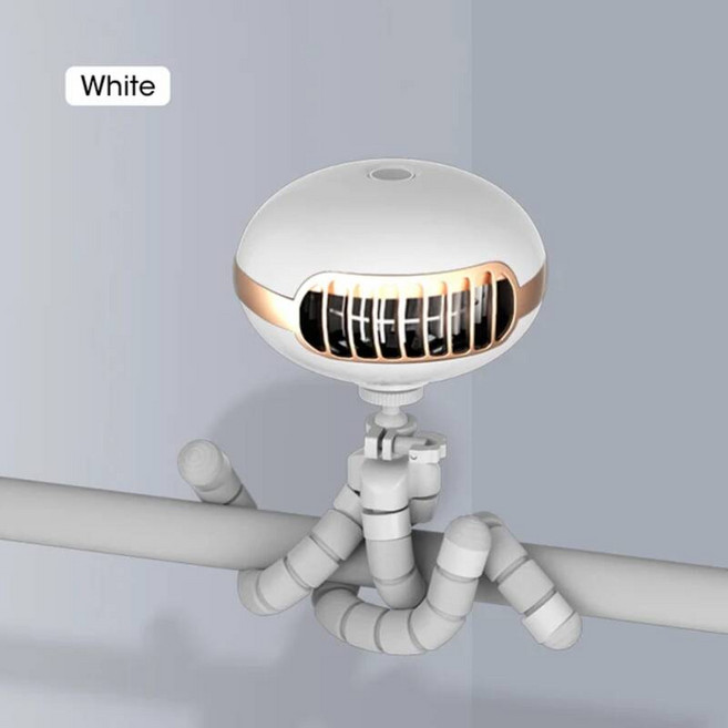 유모차 선풍기 날개 없는 팬 아기 USB 충전식 1800mAh 배터리 야외 미니 휴대용 핸드 헬드 공기 냉각 인공 호흡기, WHITE, White, 1개