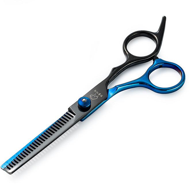 애견미용사가 추천하는 밤돌이네 틴닝가위 6인치 숱가위 애견미용가위 가정용, 1개, 블랙