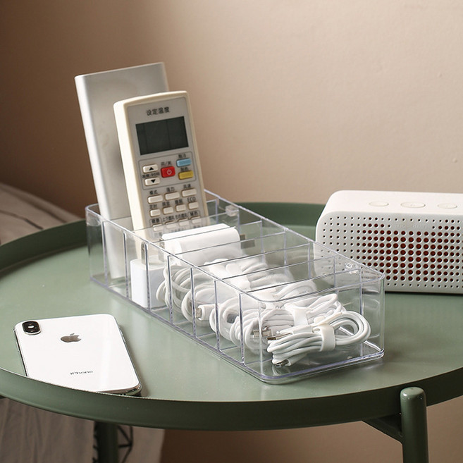 보냄 스마트 칸막이 정리함(오픈형) 케이블 이어폰 USB 보관함 리빙박스, 1개