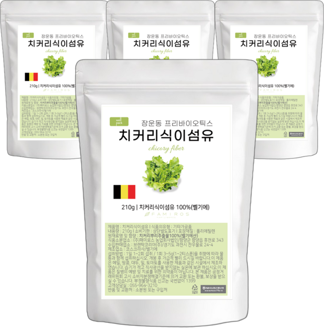 웰팩 치커리식이섬유 벨기에, 210g, 4개