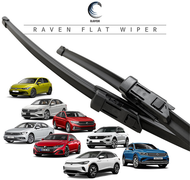 레이븐 폭스바겐 골프 제타 파사트 아테온 티록 티구안 티구안올스페이스 id4 플랫 와이퍼 운전석+조수석 세트 순정타입, 전면+후면 와이퍼세트, ID4 (22년~현재)