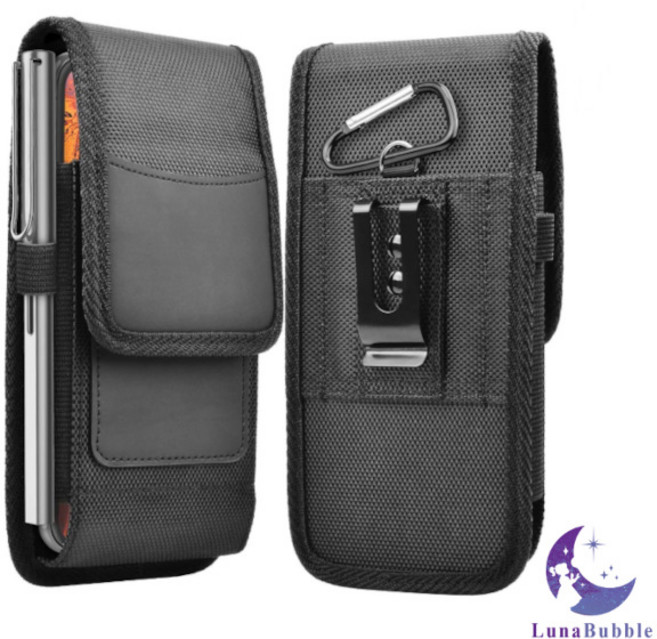 스마트폰 허리 벨트 케이스 가방 + 카라비너 고리 포함 3size 갤럭시 사이즈 핸드 휴대 폰 허리띠 현장 건설 낚시 운동 조깅 헬스 옆구리차는 폰 보관 수납 파우치, 1개, 블랙(2XL)