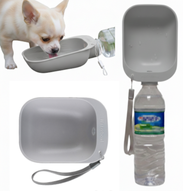 강아지 휴대용 물통 페트병 호환 생수병 호환, 그레이, 1개