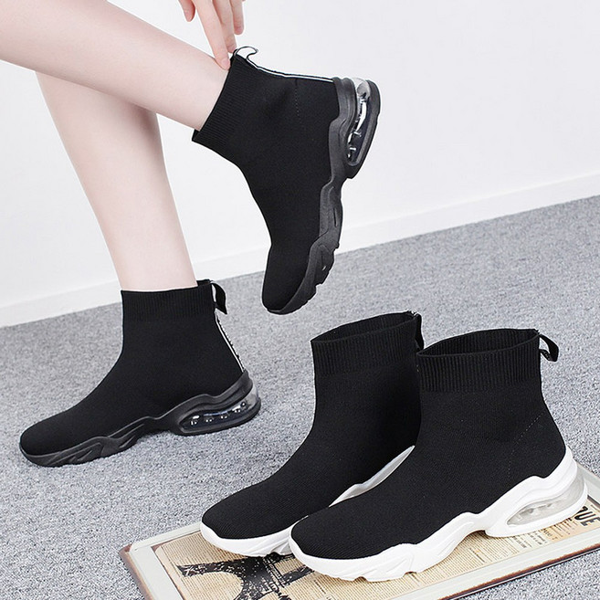 보니테 니트 삭스 스니커즈 쿠션 운동화 여성용 데일리 패션 슈즈