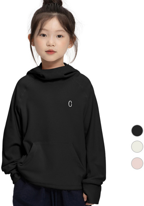 LOlanta 여아용 기모 맨투맨 간절기 주니어 솔리드 무지 포켓 후드티