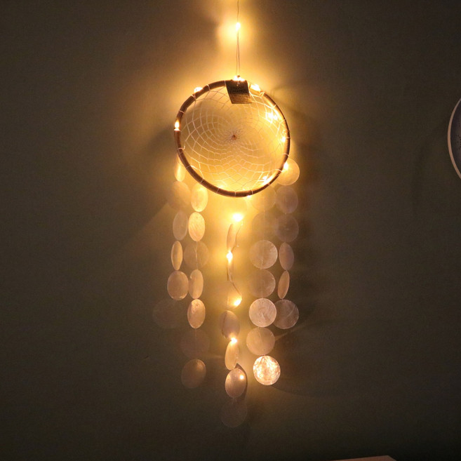 [행운을 선물할게] 더예뻐진 led 자개 모빌 드림캐쳐 무드등 효과
