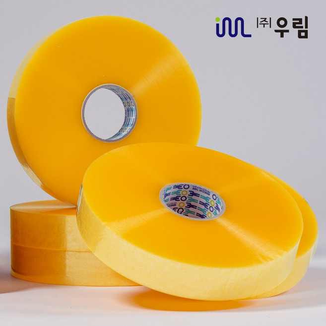 우림 기계 포장 테이프 자동 박스테이프 1000m 경포장 중포장 크라프트, 5개, 기계경포장(투명1000M)