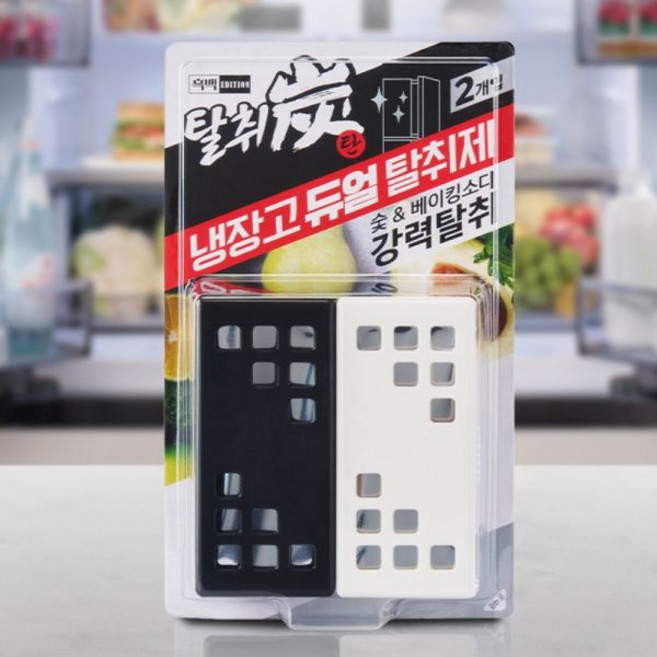 배송 탈취탄 냉장고 듀얼 탈취제 55gX2입흑백
