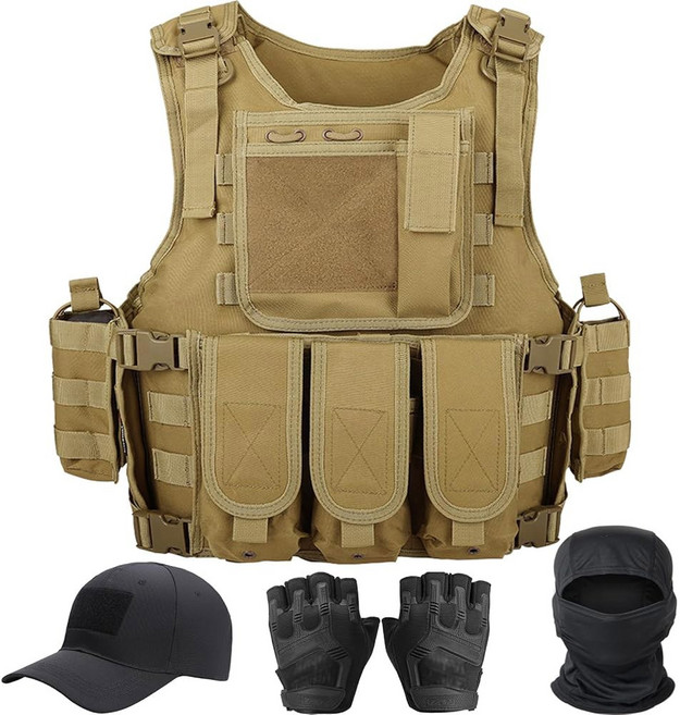 남성용 VPZENAR 조끼 에어소프트 블랙 몰 캡 보호 장비, A-tan, 1개