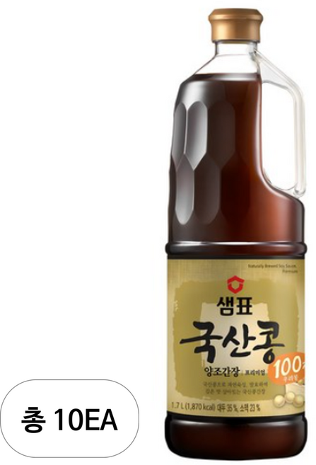 샘표 국산콩 양조간장 프리미엄, 1.7L, 10개