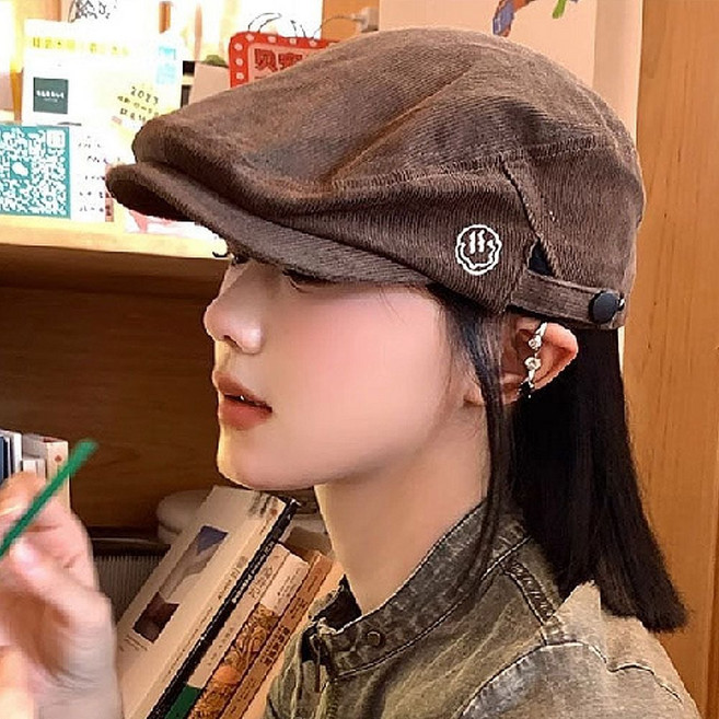 남녀 코듀로이 헌팅캡 겨울 패션 모자