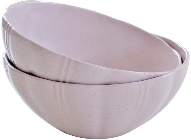 로얄포드 오븐 전자레인지 식기세척기 사용 가능 코지 면기 그릇 세트, 1세트, 코지 핑크 2P