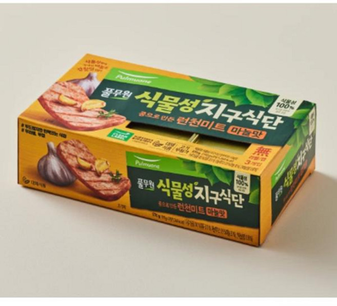 지구식단 풀무원 식물성 지구식단 마늘맛 런천미트, 3개, 190g