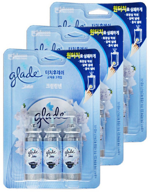 엘지 그레이드 방향제 터치후레쉬 크린린넨 13ml 3입 3개, 9개