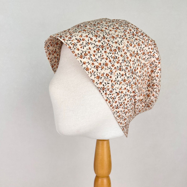 플러스햇 여성 잔꽃 순면 밴딩 항암 비니 두건 모자 병원 수술 탈모 BDNS-CA2512