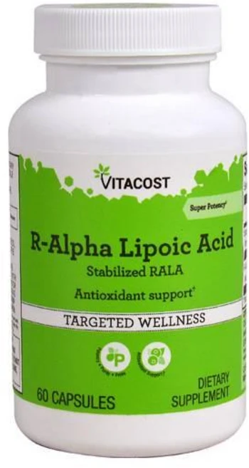 비타코스트 R-알파리포산 210mg 캡슐 Vitacost R-Alpha Lipoic Acid Stabilized RALA, 1개, 60정 - 쿠팡