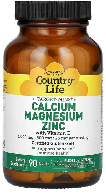 컨트리라이프 칼슘 마그네슘 아연 비타민D 90정, 1개 - 쿠팡
